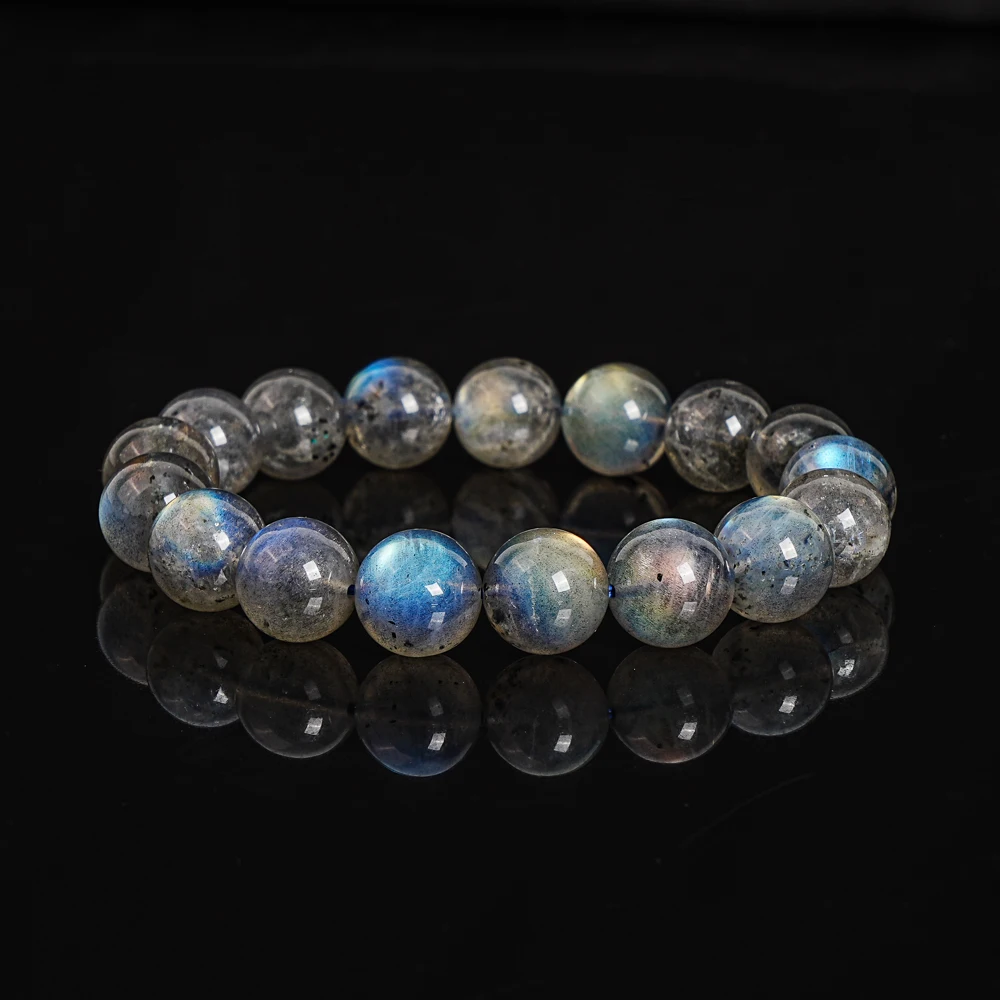

12mm Natural Labradorite Beads Precious Gemstone Polished Blue Light Labradorite Loose Round Beads For Jewelry Making Bracelet
