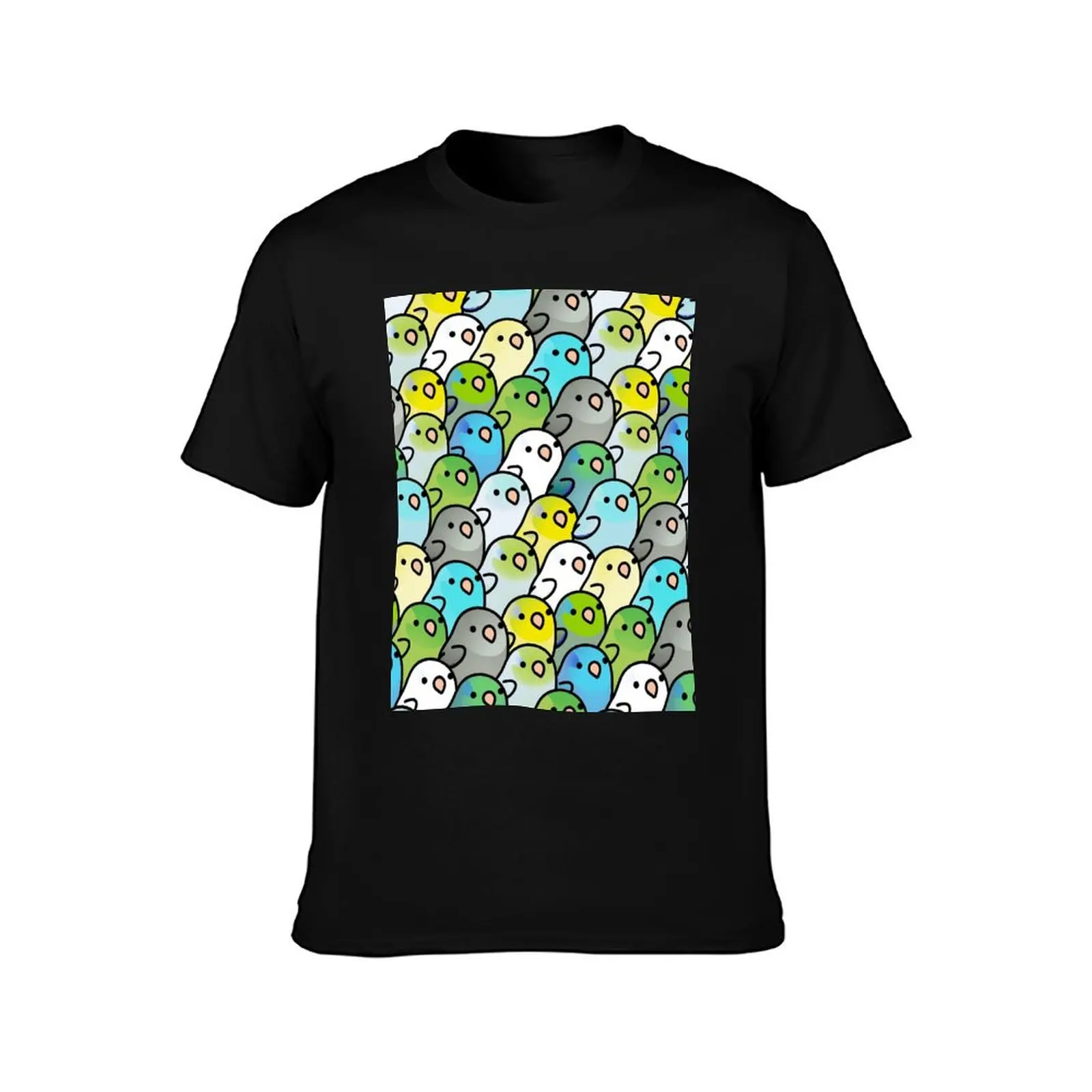 Chubby Parrotlet Pattern T-Shirt blue archive graphic t shirt vintage shirts graphic tee cheap stuff men t shirts