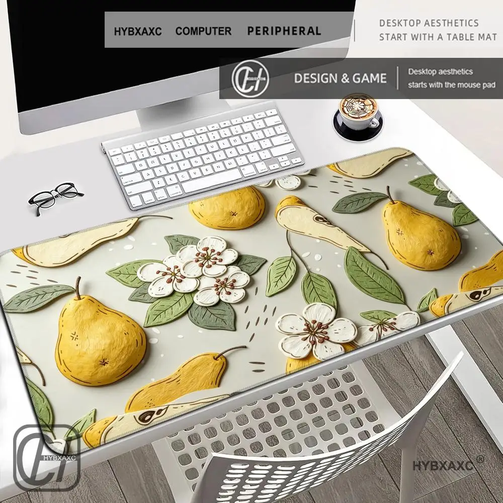 

HYBXAXC Pear Flower Pattern Mouse Pad Non Slip Rubber Desk Mat for Office Laptop Gaming Decor Gaming Keyboard Mats XXL Gamer