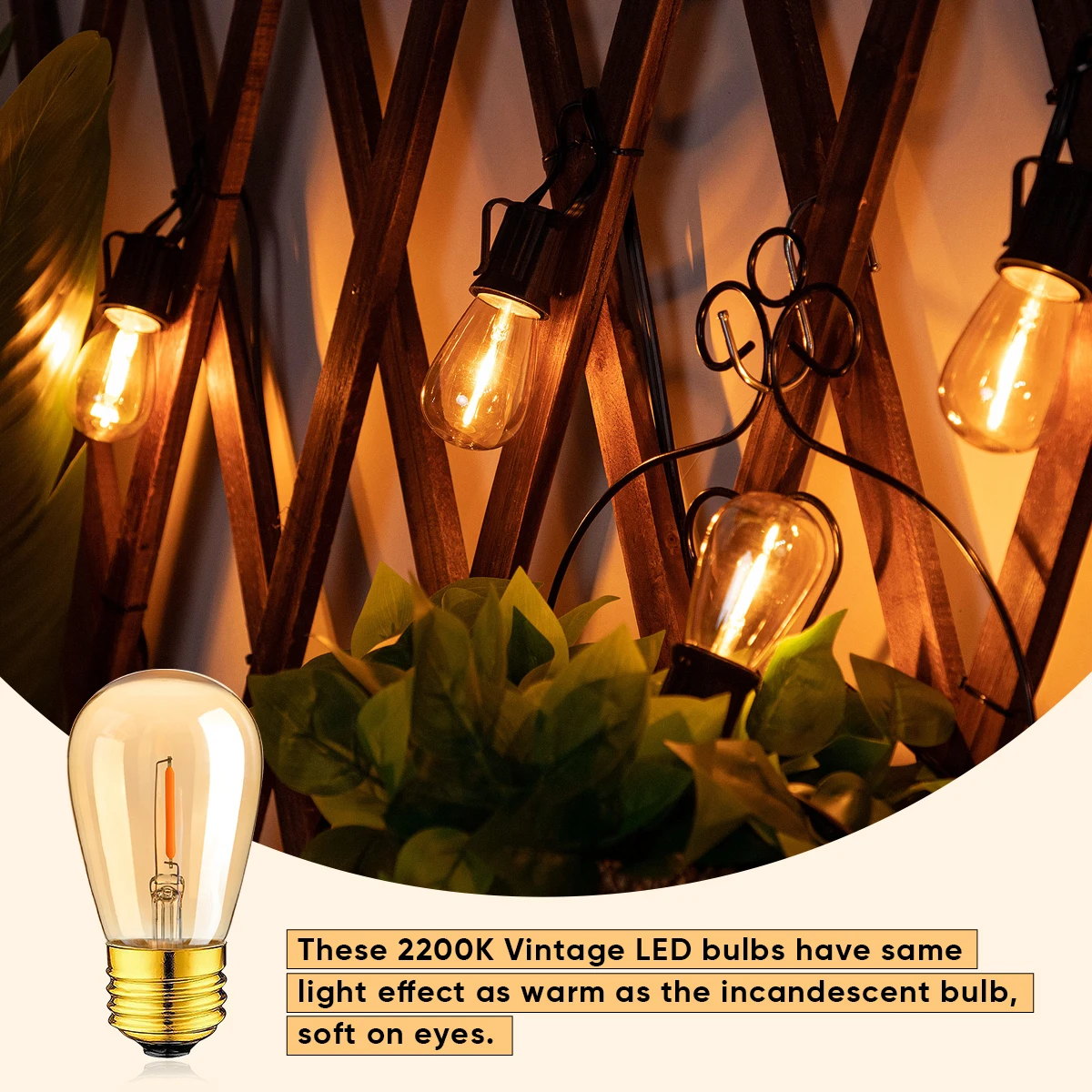 S14 Led Bulb E27 Warm White Dimmable 220V 1W Filament Lamp Vintage Replaceable Light Bulbs For String Light New year Decoration