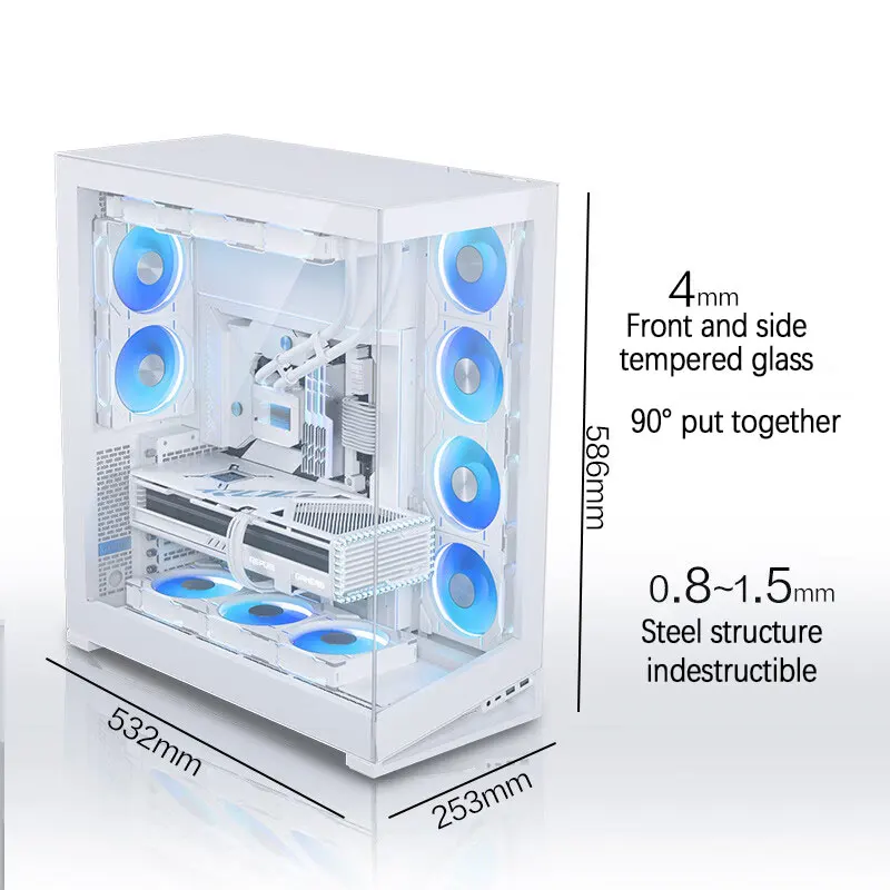 PHANTEKS NV7 ARGB Full Tower Ocean View Room Desktop Computer Case, Two-way Placement Support EATX 360 Water Cooling 2x RTX4090