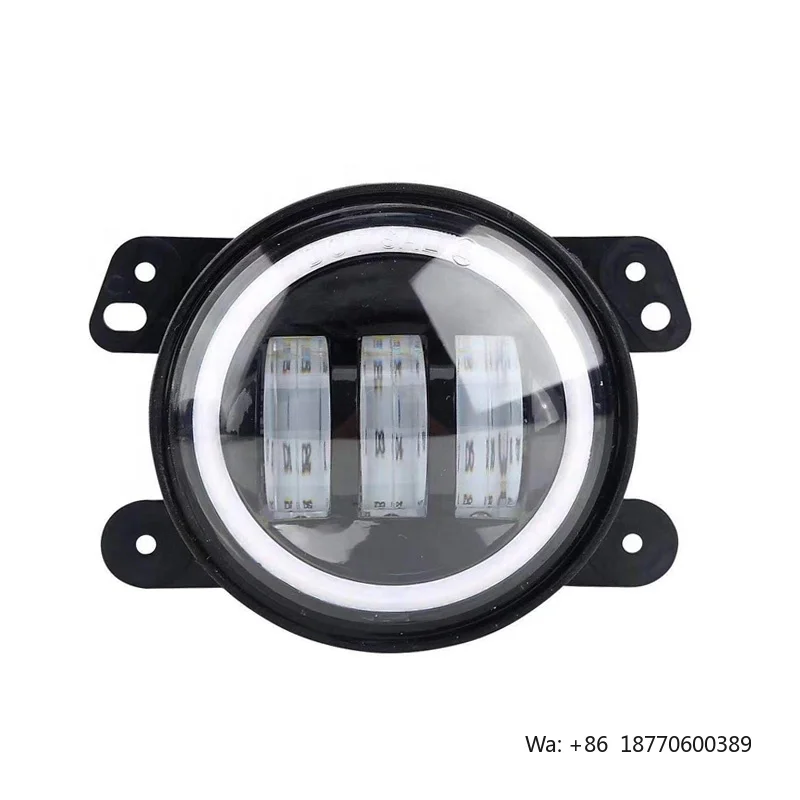 4 Inch LED Fog Lights 30W White Amber Halo Ring 6000K Color New Driving Fog Lamp for Jeep Wrangler JK TJ LJ Grand Cherokee Dodge
