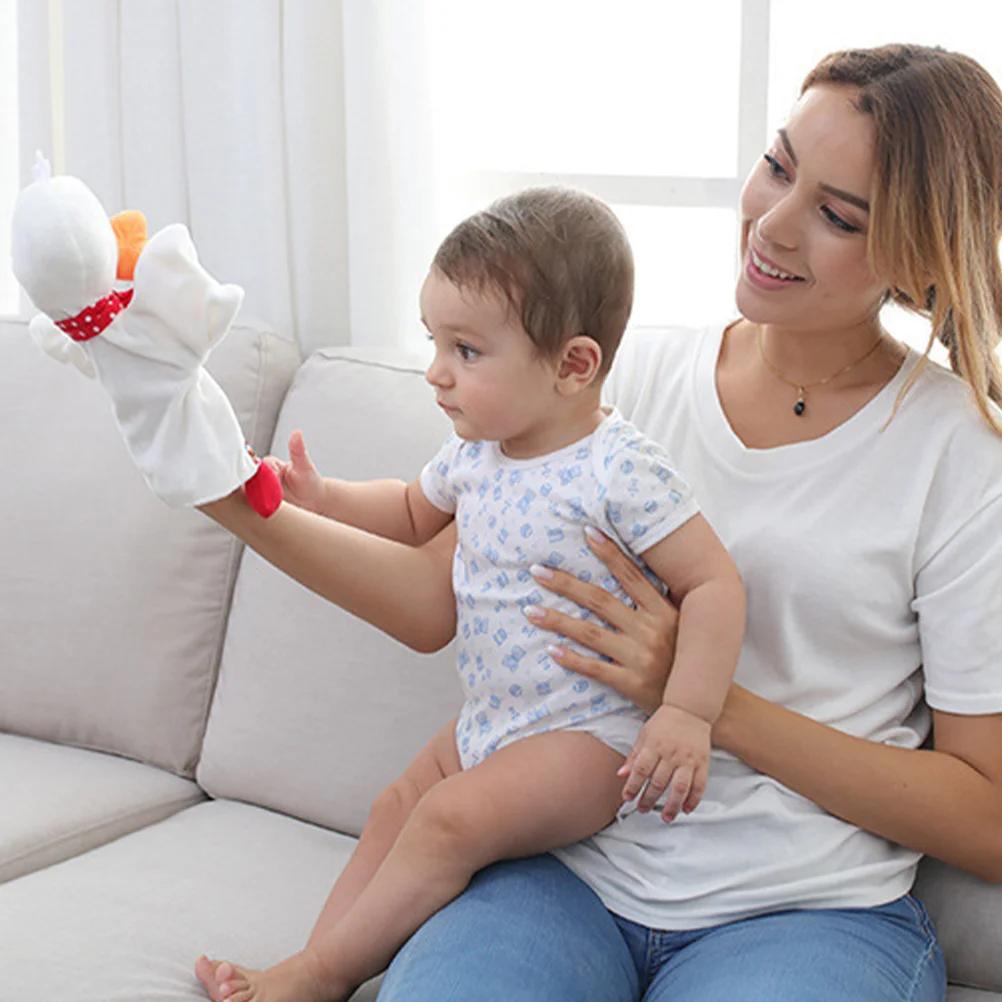 Pato educación temprana juguete animales marionetas para niños pequeños juguetes de dibujos animados mano pequeña niños