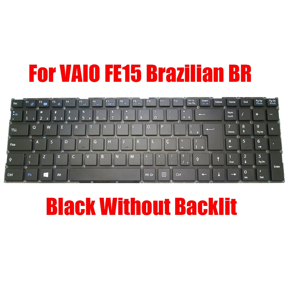 

Brazilian BR Laptop Keyboard For VAIO FE15 Black Without Backlit New