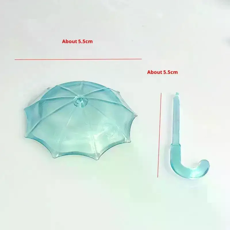 1Pcs 인형 집 미니어처 투명 플라스틱 우산 모델 가구 액세서리 인형 집 장식 어린이 역할 놀이 장난감