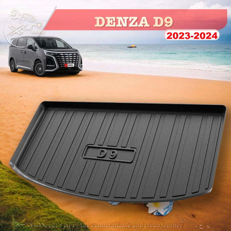 

For DENZA D9 2023-2024 Custom Fit Car Trunk Mat All Season Black Cargo Mat 3D Shaped Laser Measured Trunk Liners