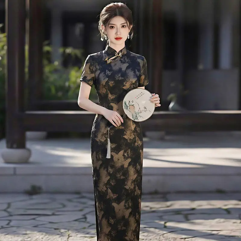 

Daily Short Sleeved Chinese Style Suzhou Long Cheongsam Improved Young Style 2026 New Women's Spring and Summer Qipao Dress
