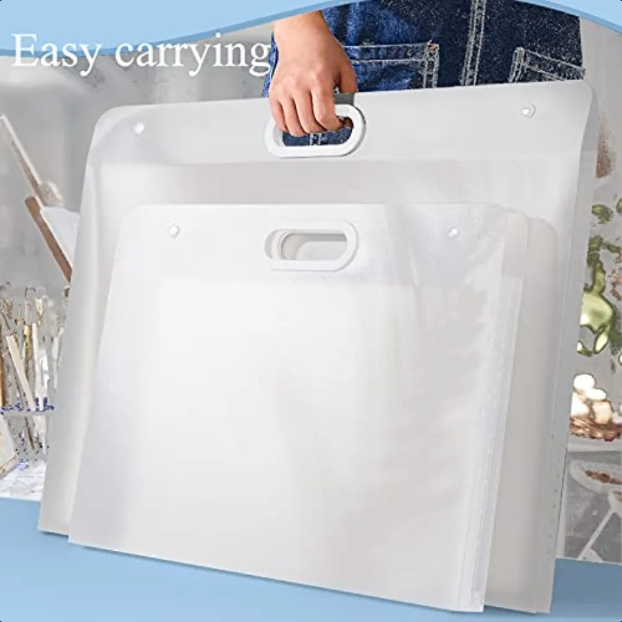 Plastic Art Portfolio Large Art Portfolio with Handles Waterproof Portfolio Folder for Artwork Arts Storage Case for Drawing Sk