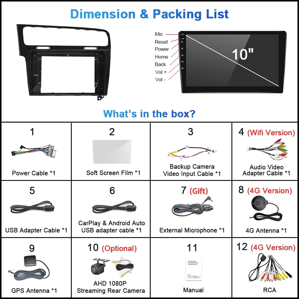 

4K Ultra HD Dual Dash Cam 3 Inch IPS Screen WiFi Connection With App Control 170° Wide Angle Night Vision G-Sensor Parking Mode