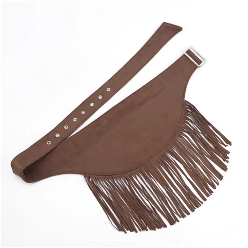 Fringed Belt Accessory Women Waistband Bohemian Retro Needle Buckle Layering Triangular Fart Curtain Cinched Waist Seal