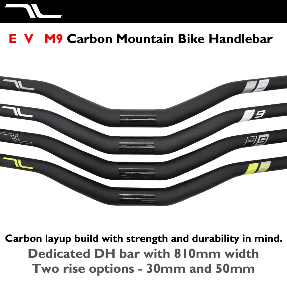 

M9 carbon fiber MTB handlebar, black matte 30/50mmSwallow-shaped Handlebar suitable for mountain bike handlebars 780-800mm