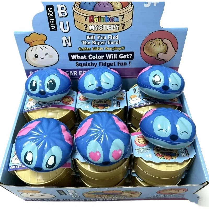 Simuliertes weiches Stressabbau-Squishy, Stitch Slow-Rebound Cartoon-Squishy-Spielzeug, Suppenknödel-Blindbox