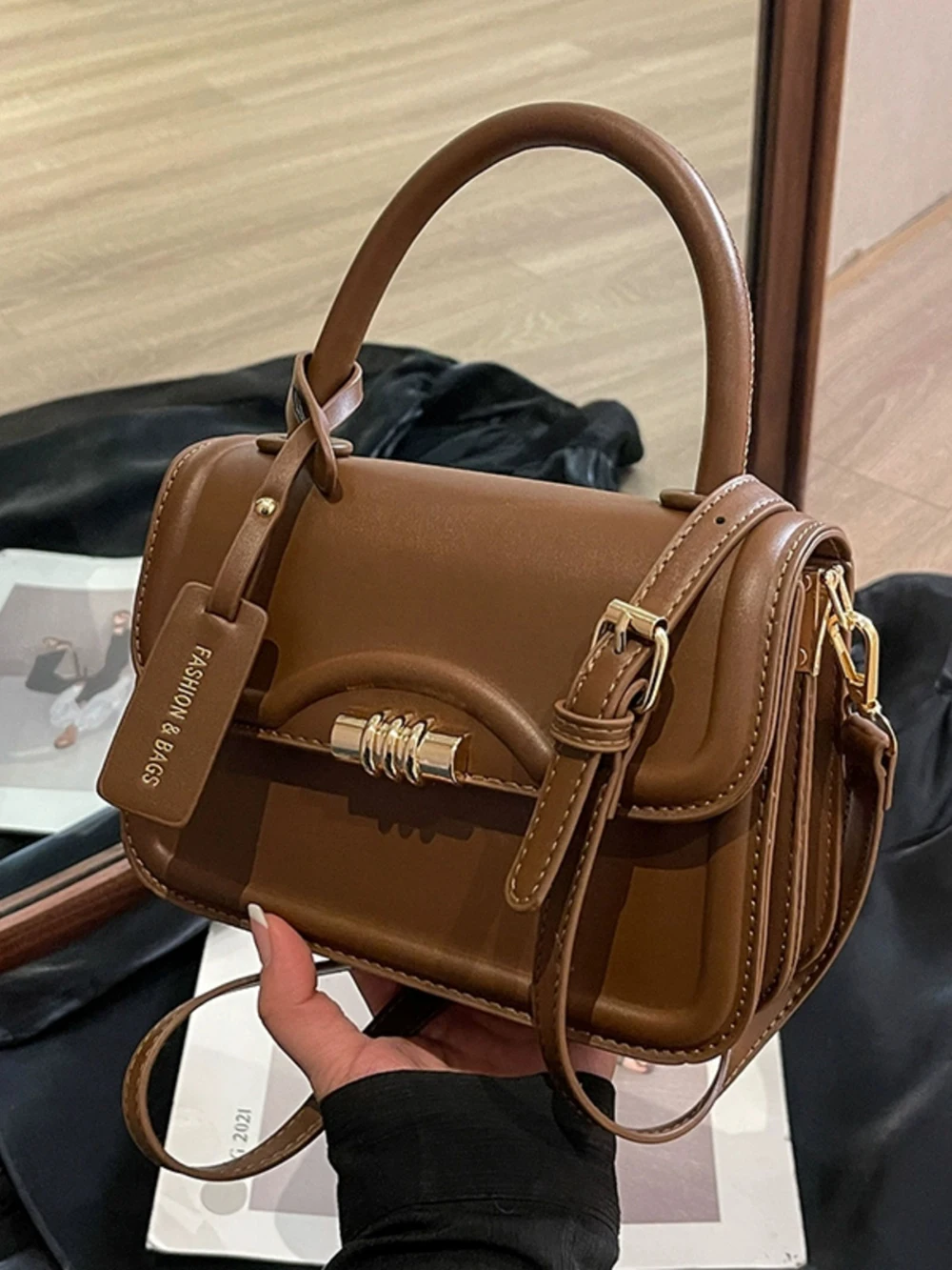 High Quality Retro Handbags Women Fashion Square Flap Bag Single-Shoulder Bag Chic Design Elegant Lady Commuter Crossbody Bags