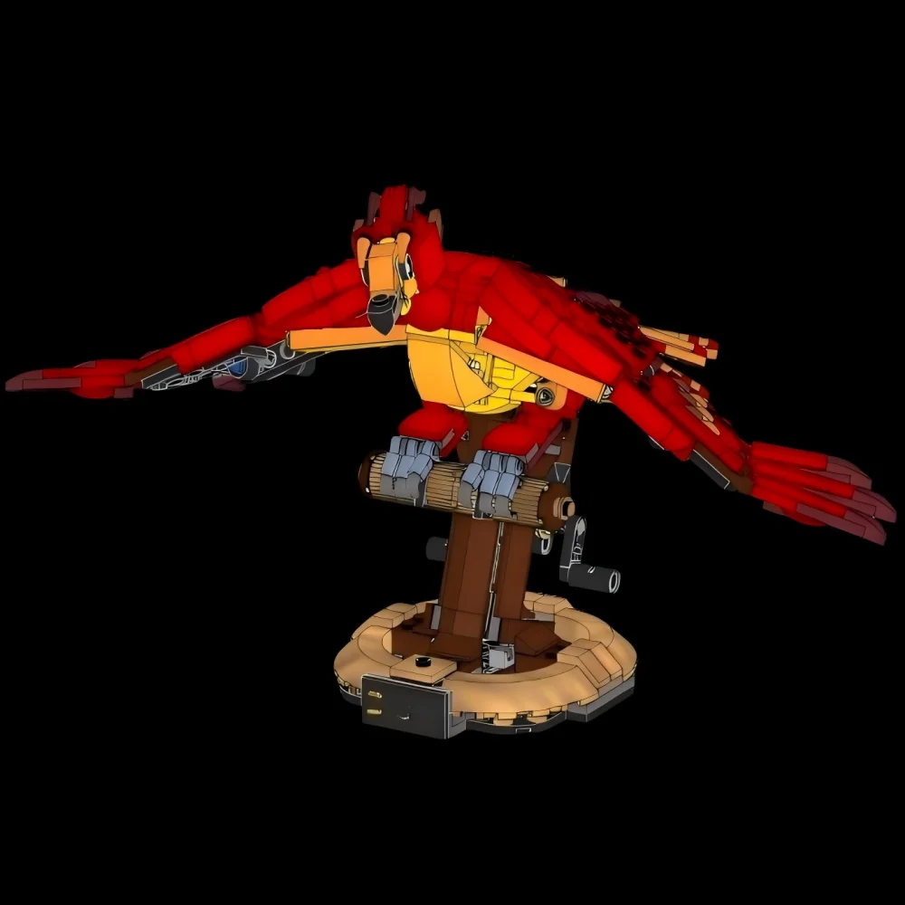 Elegante rode Phoenix model 76394 bouwstenen sets geschikt voor kerstcadeaus compatibel met Legoed-deeltjes, 597 stuks.