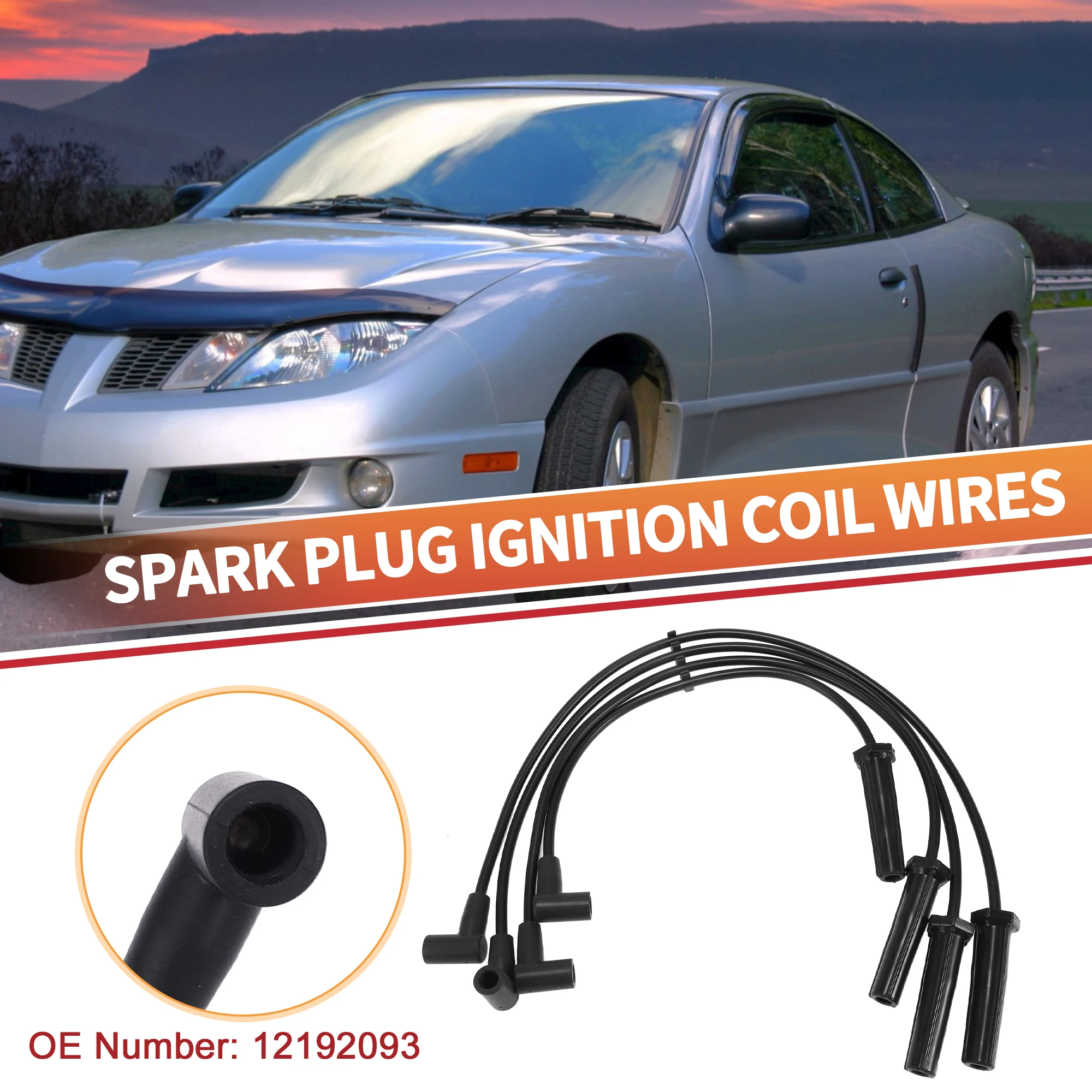 UXCELL 4 Pcs Car Spark Plug Coil Wires Ignition Coil Harness Cable for Chevrolet Cavalier L4 2.2L 1998-2001 No.12192093