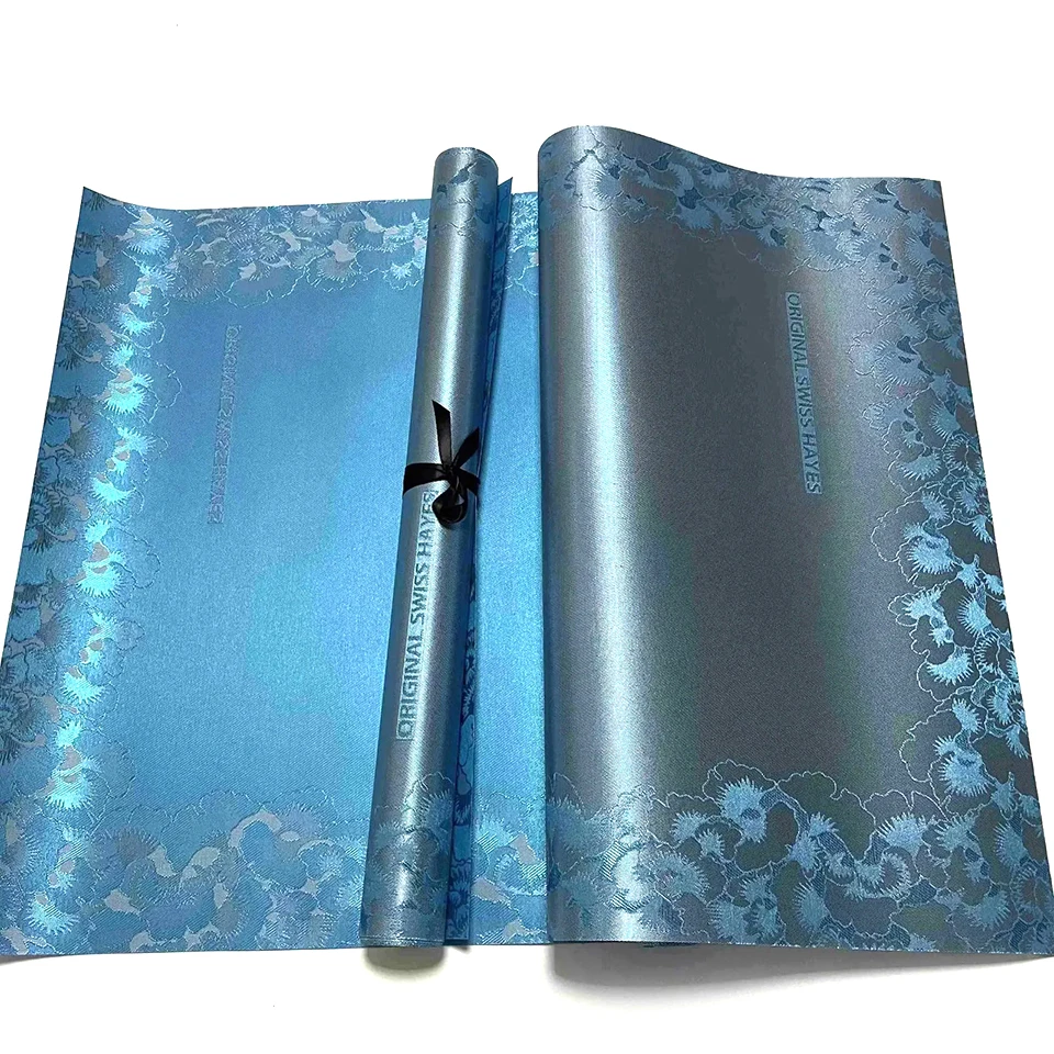 فاخر هايز الأفريقي جيلي وغطاء الرأس 2 قطعة مجموعة ، ثلاثية الأبعاد التطريز السماء الزرقاء السويسري الدانتيل ربطة الرأس النسيج للنساء حفل زفاف TX-2-6 #1