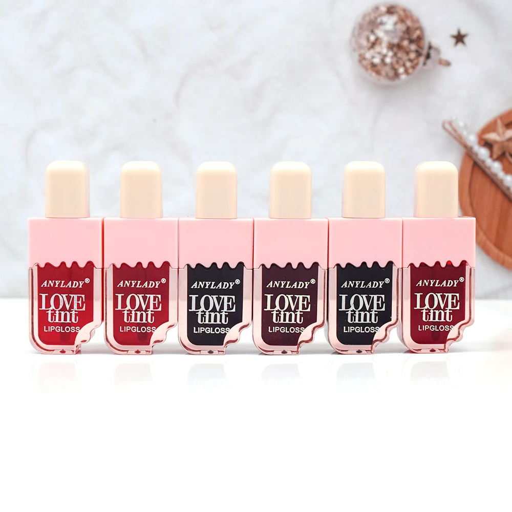 24Pcs Cute Ice Cream Lip Tint Liquid Lip Stick Vivid Color Non-Stick Waterproof Longlasting Lip Gloss Women Lips Makeup