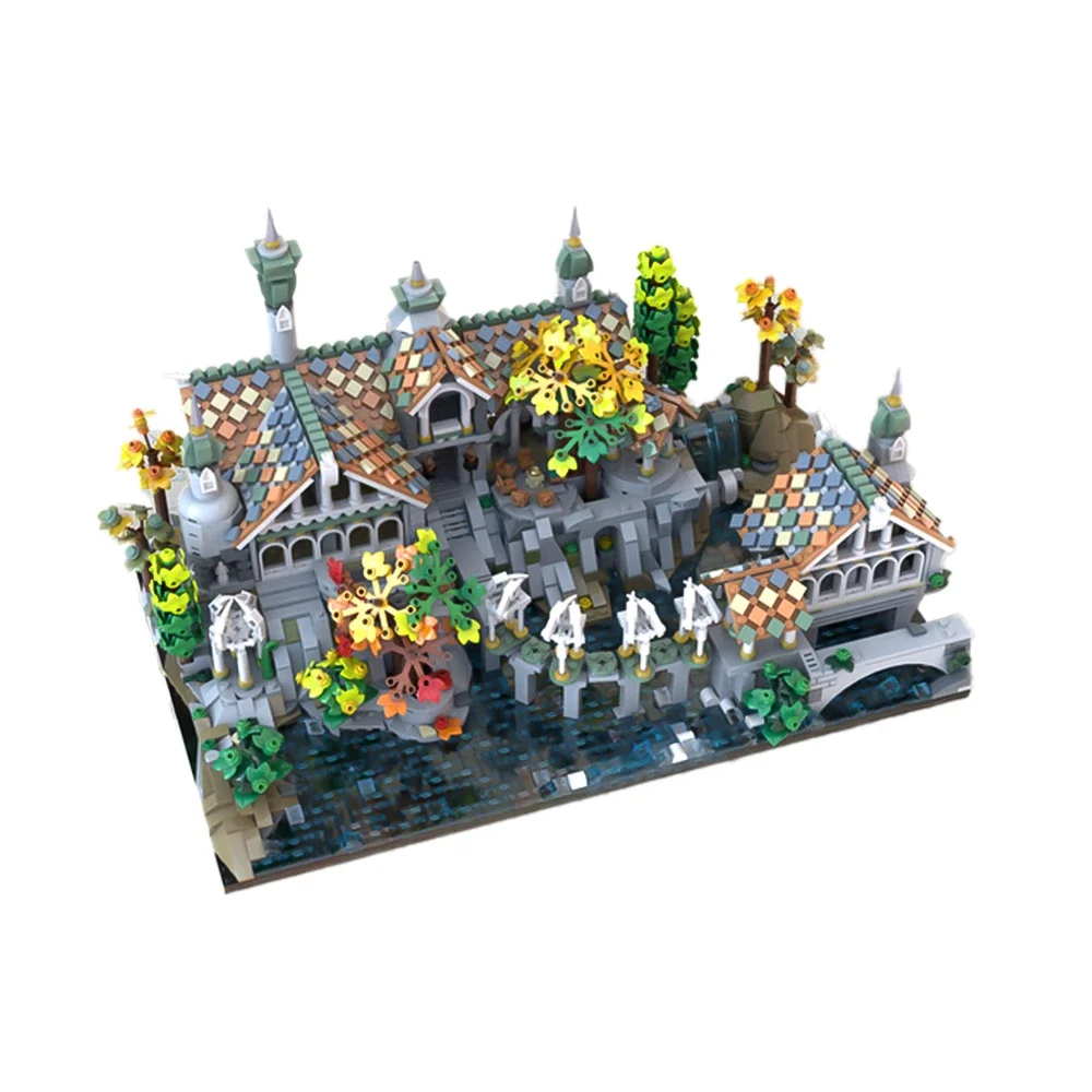 Gobricks MOC Classic Scenes The Ringss Medieval Architecture Rivendells Model Building Blocks Bricks Toy for kids Birthday Gift