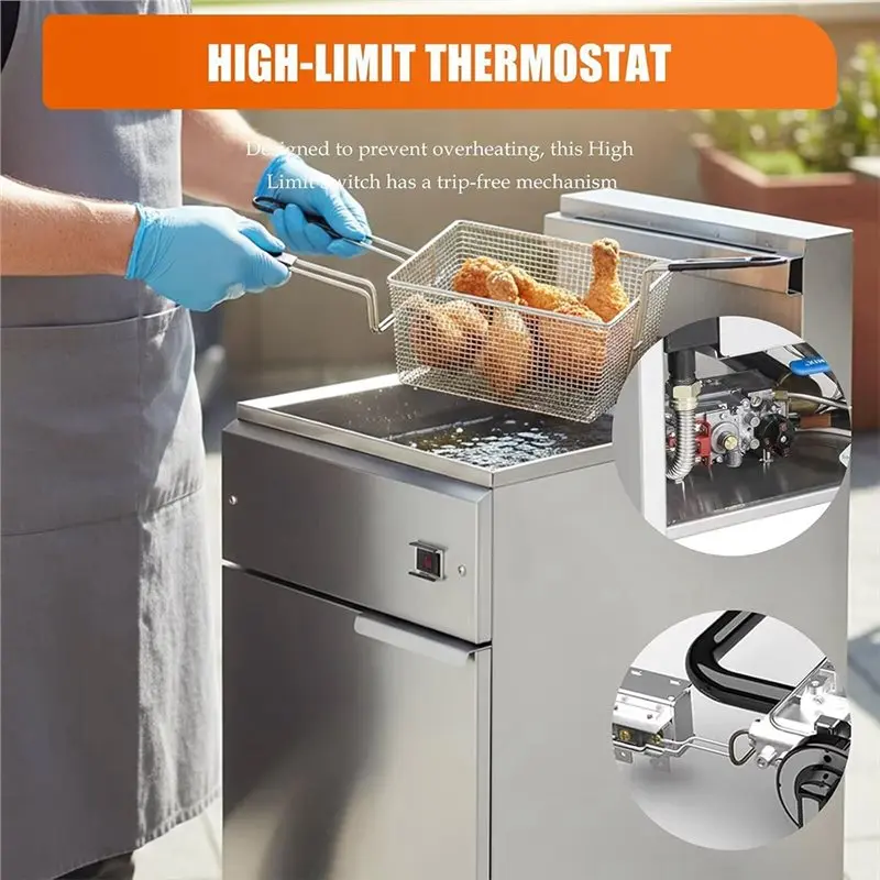 High Limit Thermostat Switch For Deep Fryer, For Tri-Star Adcraft Commercial Fryer,Safety Overheat Cut-Off Replacement