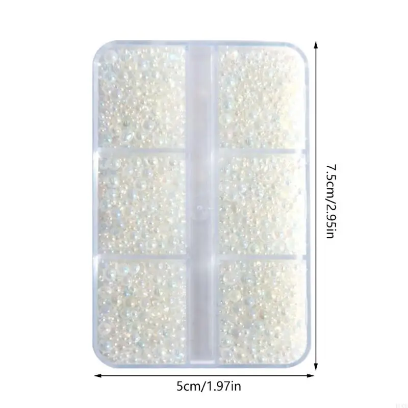 U90E 마이크로 비드 무지개 색 버블 비드 수지 제작 네일을위한 작은 유리 구슬