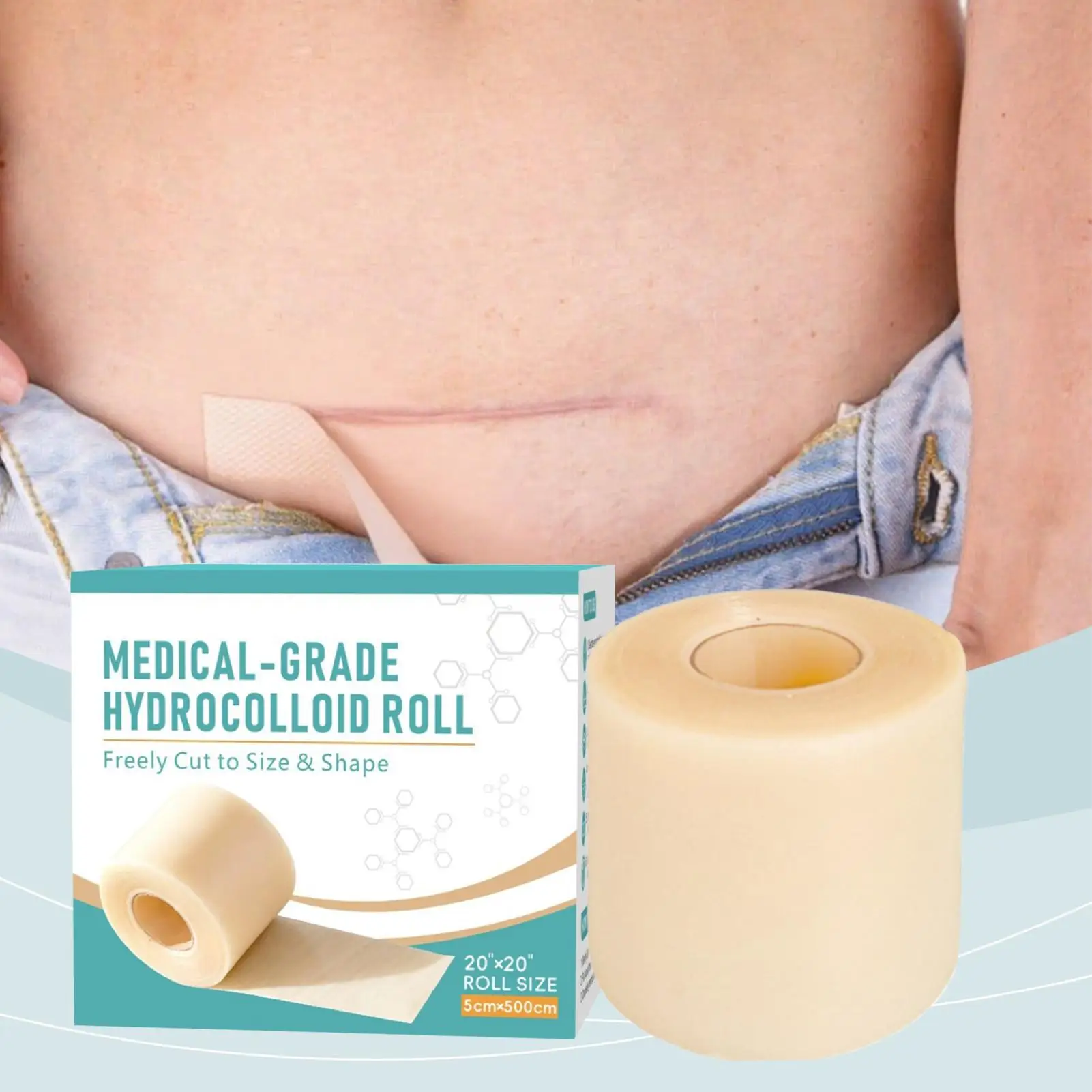 لفة الغروانية المائية القابلة للقطع المقاومة للماء لتصفيف الغروانية المائية للوجه وحروق الجسم وتقطيع نشاط المشي اليومي