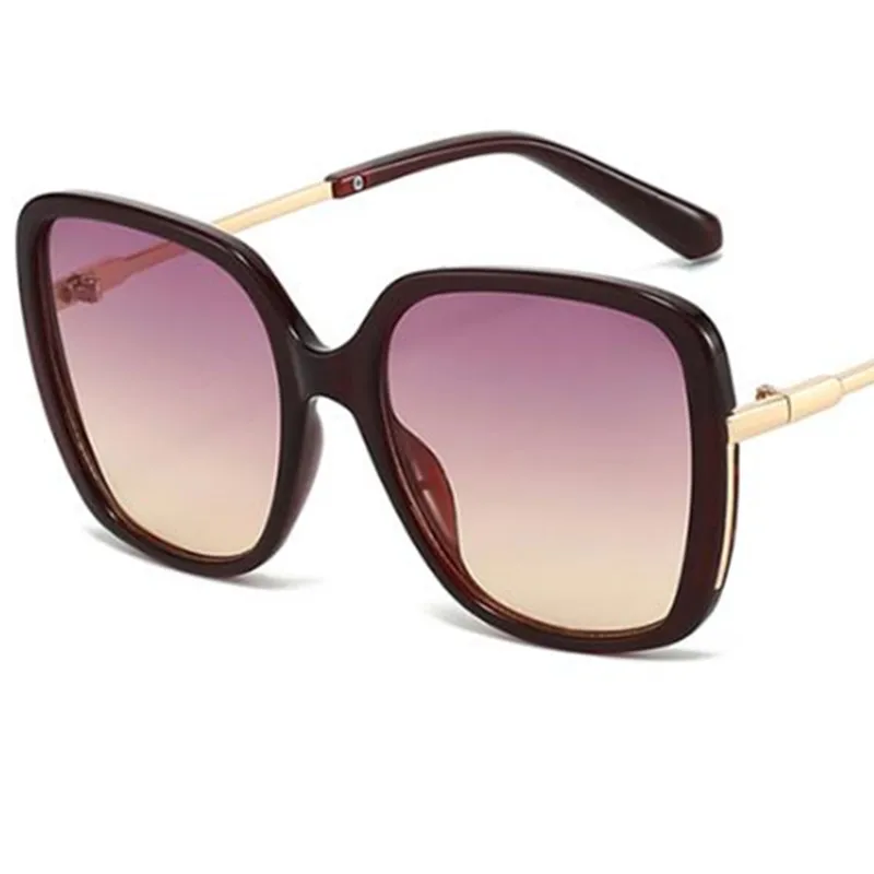 Fashion Sunglasses Women Sun Glasses Oversize Patchwork Frame Anti-UV Spectacles Square Eyeglasses Simplity Ornamental