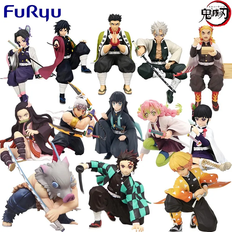 FURYU Genuine Noodle Stopper Demon Slayer Anime Figure Kamado Tanjirou Agatsuma Zenitsu Action Toys Kids Gift Collectible Model