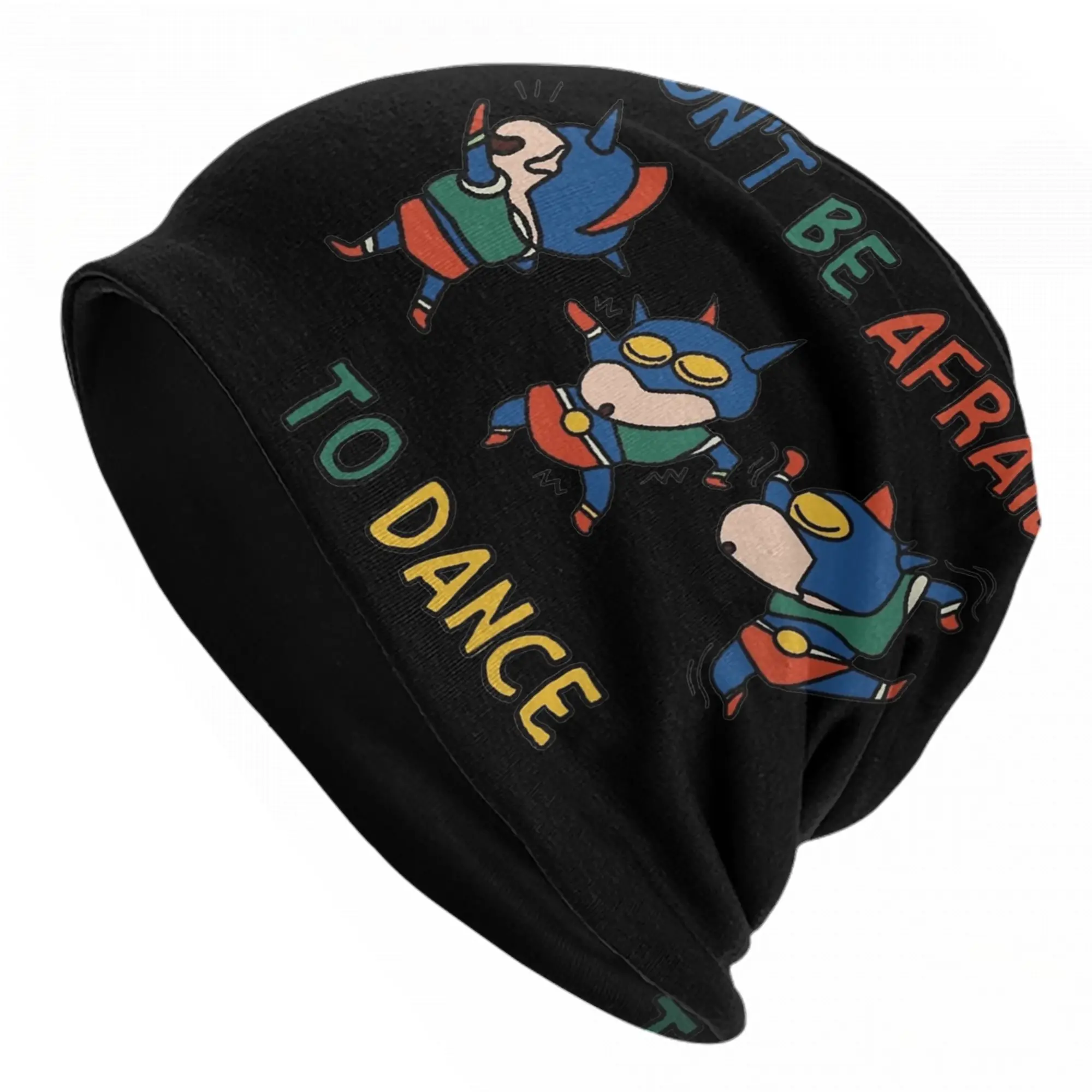 Don't be afraid to dance Crayons Shin-chans Caps  Hip Hop Outdoor Skullies Beanies Hats Spring Warm Head Wrap Bonnet Knitted Hat
