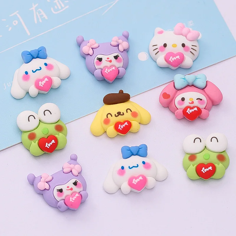 5pcs cartoon sanrio hello kitty flatback resin charms crafts embellishments diy cabochons decoration accessories