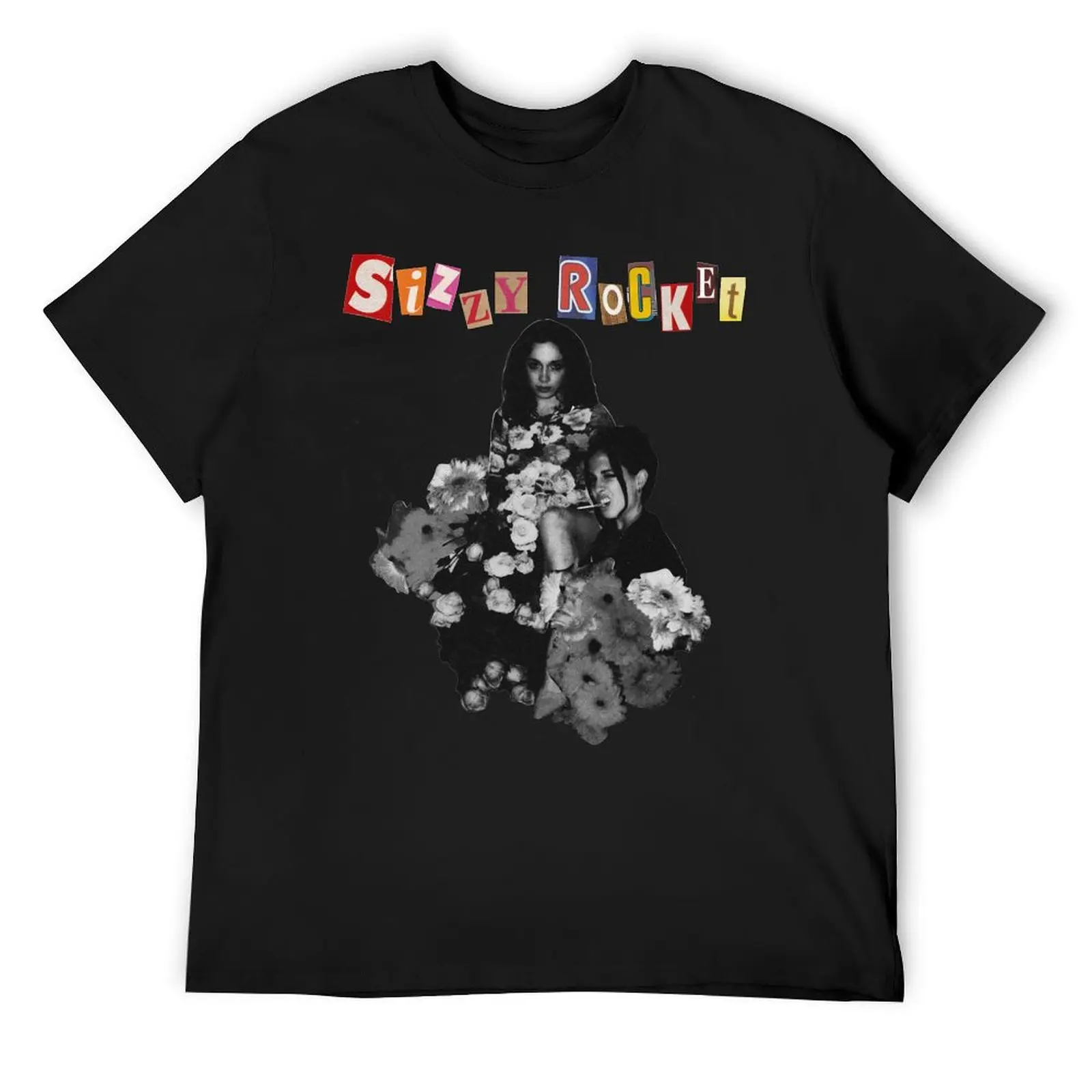 

Sizzy Rocket With Flowers T-Shirt baggy shirts anime Aesthetic clothing oversize t-shirts man mens t shirts