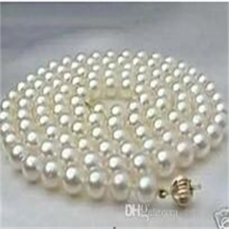 8MM noblest White shell akoya pearl necklace 36"