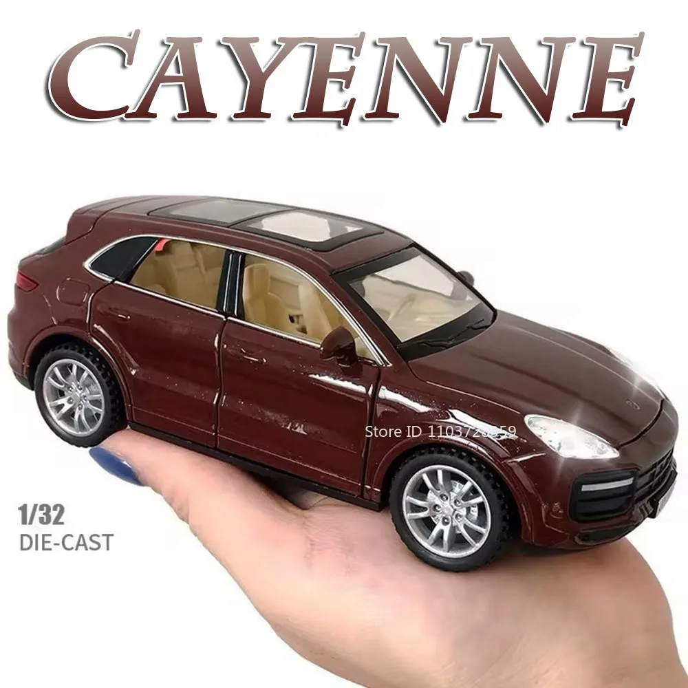 1:32 Cayenne Panamera modelos de coches de juguete en miniatura aleación Diecast sonido luz puertas abiertas tirar hacia atrás ornamento vehículos para niños regalos