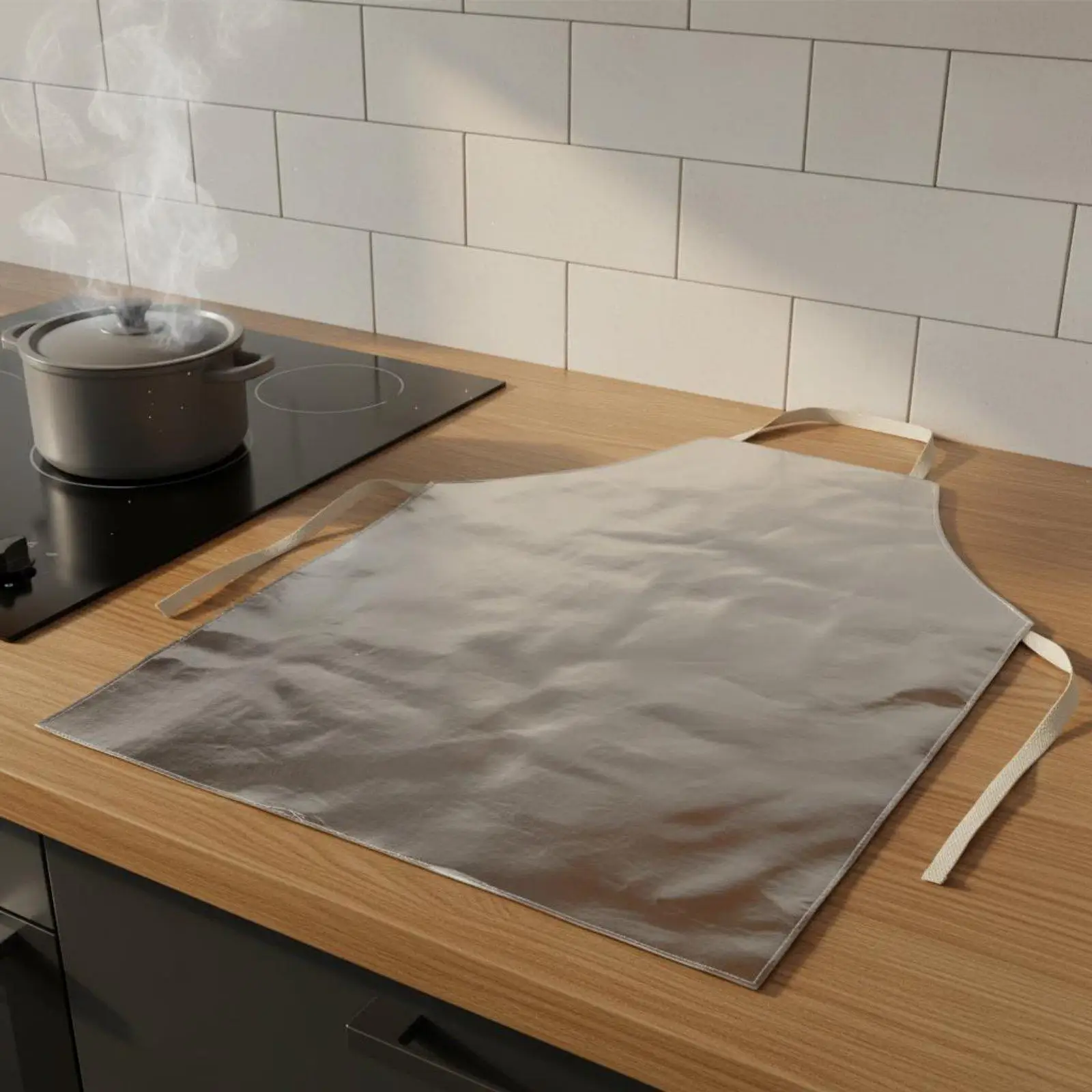 Heat Protection Aluminum Foil Apron Reflective Anti Splash Flame Retardant Safety Apron for Kitchen or Metal Work