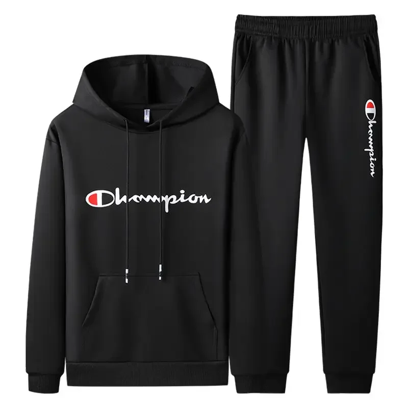 Spring and Autumn 2024 New Champion Men's Casual Sports Suit Teen Two-piece Hoodie Sweater Sweatpants Hoodies  Clothes for Men