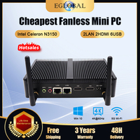 Eglobal Nuc Fanless MiniPC Windows10 AES-NI pfSense OpenVPN Soft Router Computer Intel Pentium N3150 Quad Core J3160 2Lans 2HDMI