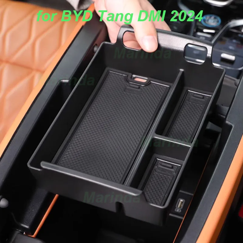 

Car Armrest Case Storage Box for BYD Tang DMI 2024 Under Central Console Armrest ABS Storage Box Stowing Interior Accessories