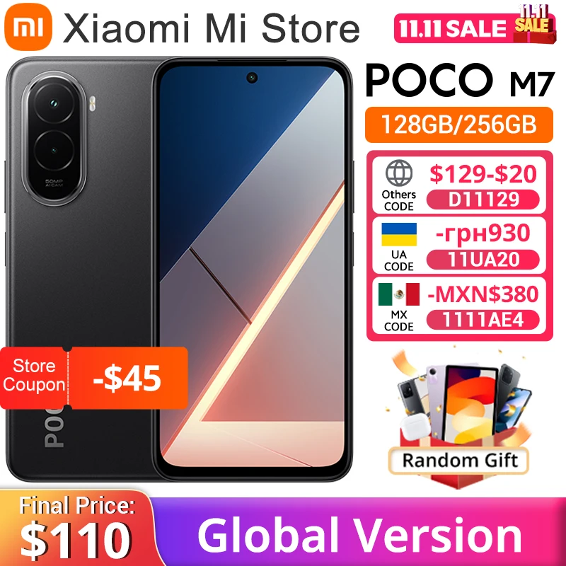 Versión Global POCO M7 Snapdragon 685 Smartphone inmersivo 6,9 "144Hz FHD + pantalla 7000mAh batería 33W carga NFC