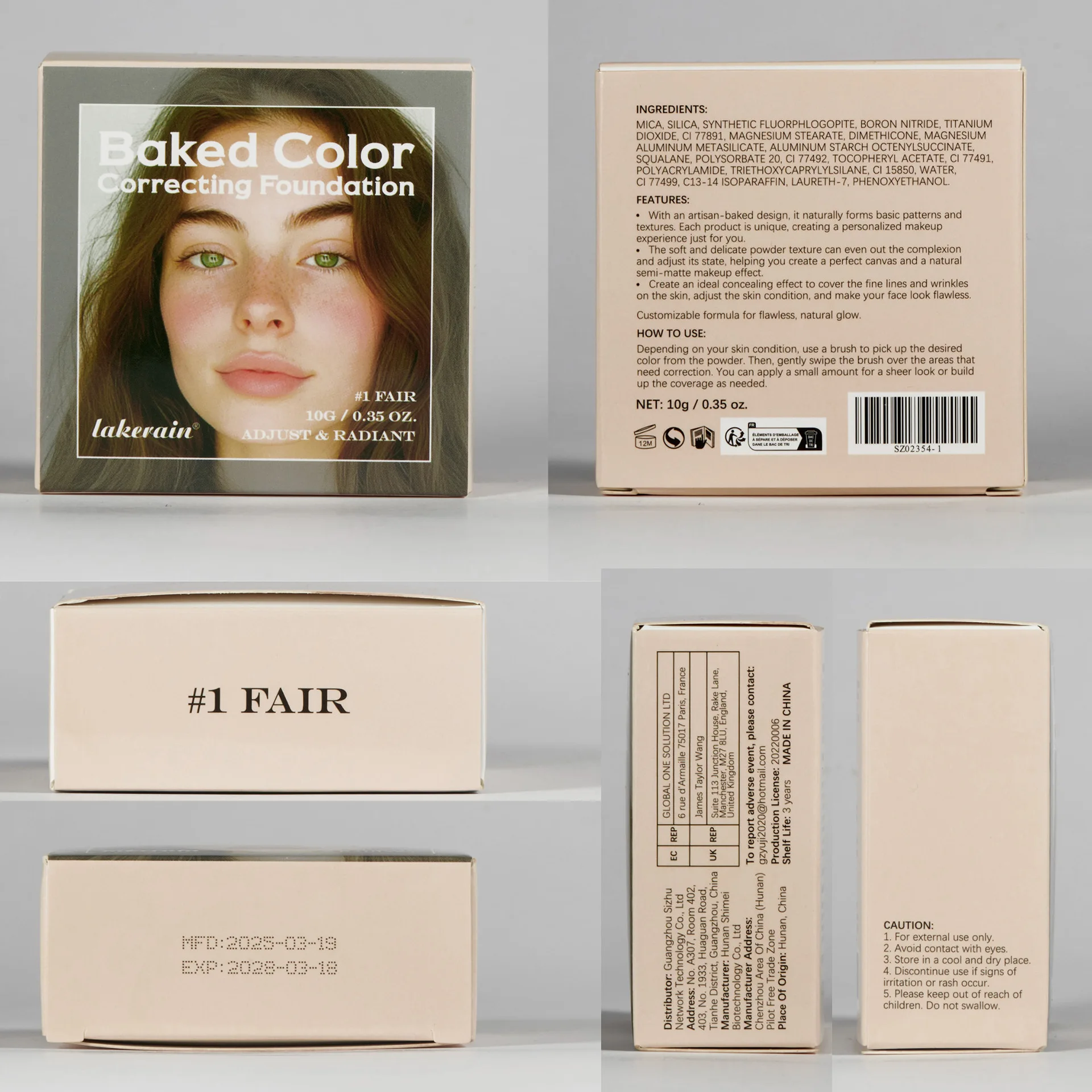 4-farbiges, mattes, gepresstes Gesichtspuder, Gesichtsaufhellung, Modifizierung der Gesichtskontur, vielseitig einsetzbar, Reise-Make-up-Farbpalette