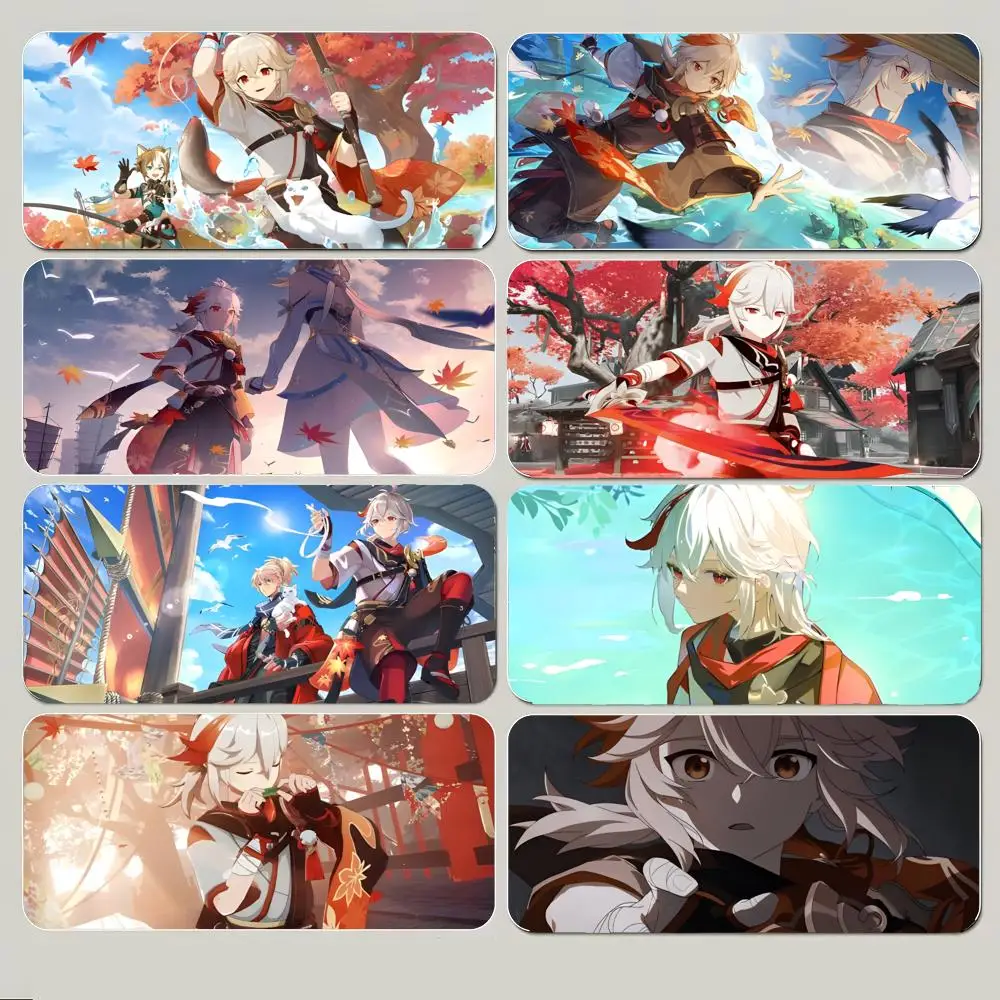 Cool Handsome Game Genshin Impact Kaedehara Kazuha Mouse Pad Large Gaming Mousepad with Thick Stitched Edge Non-Slip Desk Mat