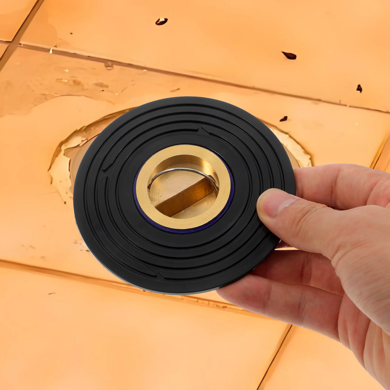 

Anti-Clogging Floor Drain Core Deodorizer Filter Cover Hair Catcher Black Large Disc Sewer Backflow Preventer Copper Sink