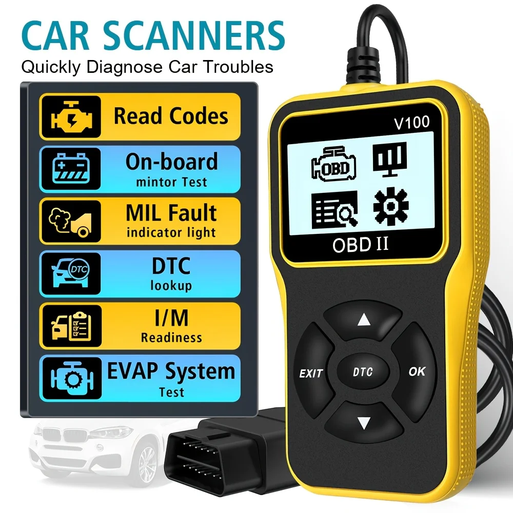 Car Diagnostic Equipment, 16-Pin Engine Diagnostic Tool, Obd2 Code Reader, with Digital Display, Obd 2 Scanner, Battery Not Included