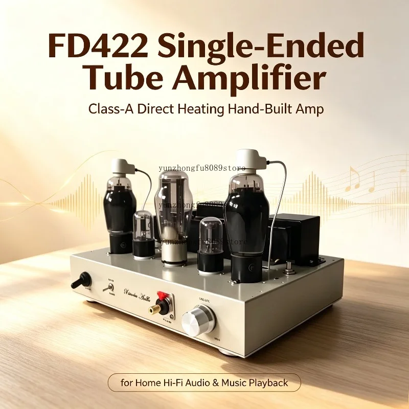 FD422 Single-Ended Tube Amplifier, Class-A Direct Heating Hand-Built Amp for Home Hi-Fi Audio & Music Playback