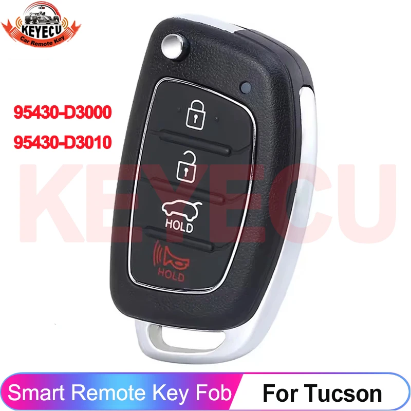 

KEYECU 4D60 433 МГц для Hyundai Tucson 2015 2016 2017 2018 2019 2020 2021 флип-ключ дистанционного управления 95430-D3000 95430-D3010 TQ8-RKE-4F25