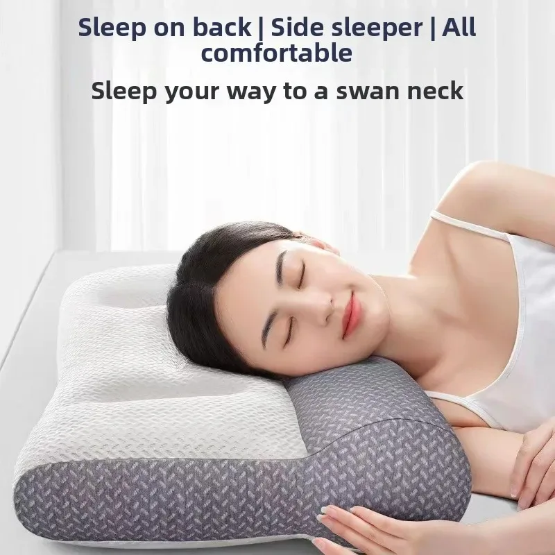 

New pillow to help sleep neck pillow special sleep traction reverse arch correction side sleeping shoulder and neck curvature