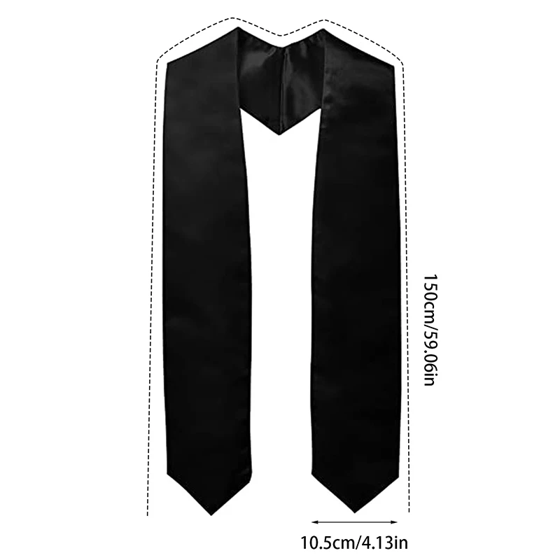 Satin Graduation Stole Sash for Adults, Plain Honor Stole, Unisex Scarf, Bachelor Gown Accessories, 2024 Graduation Honors