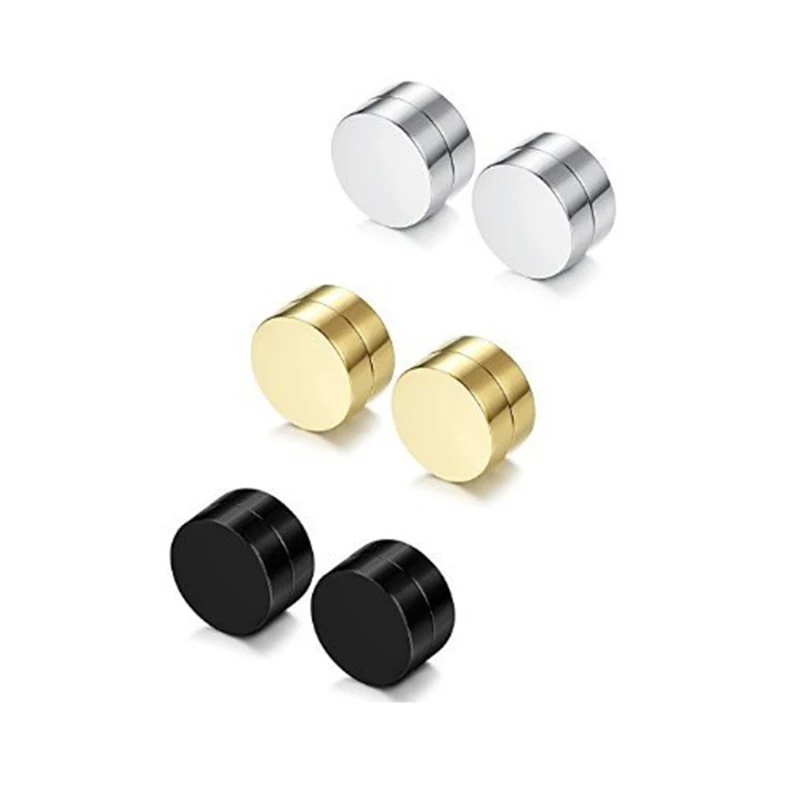 Men's Fashion Hip Hop Personalized Magnetic Stainless Steel False Earrings