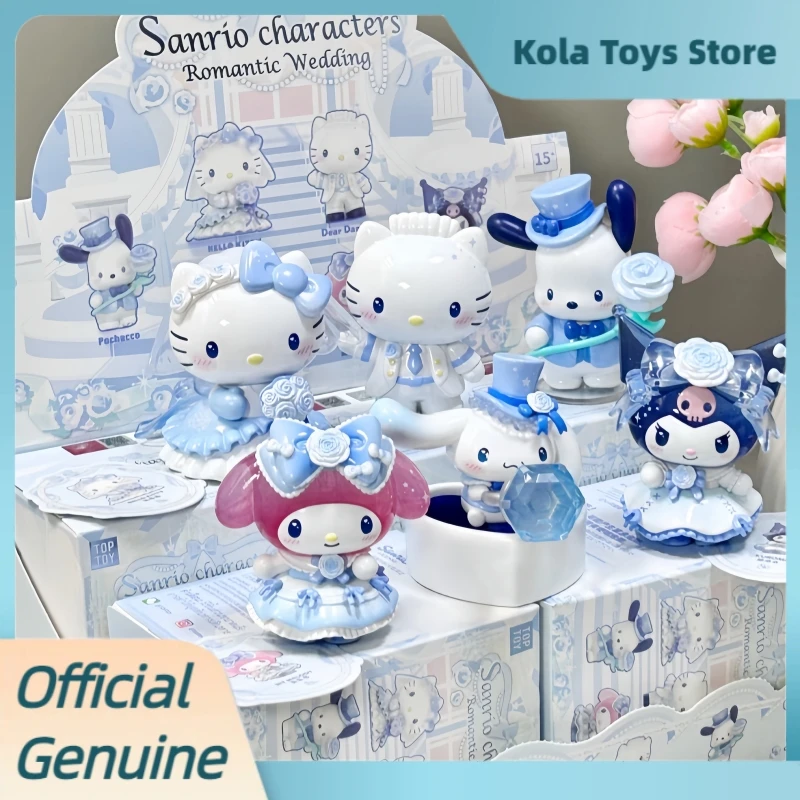

Genuine Sanrio Characters Romantic Wedding Series Blind Box Figurine Trendy Toys Kuromi Melody Kt Anime Figures Mystery Box Gift