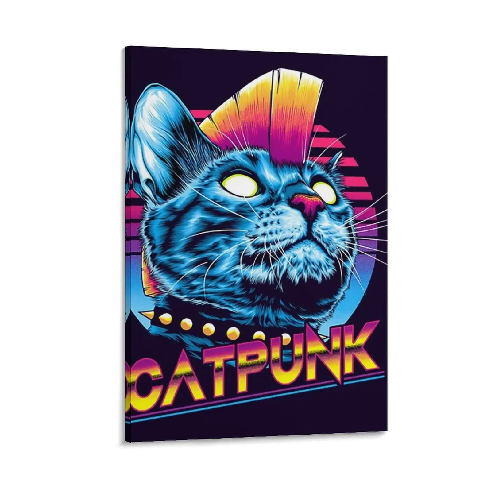 

Cat Punk Canvas Painting Paintings on the wall luxury home decor anime room decor