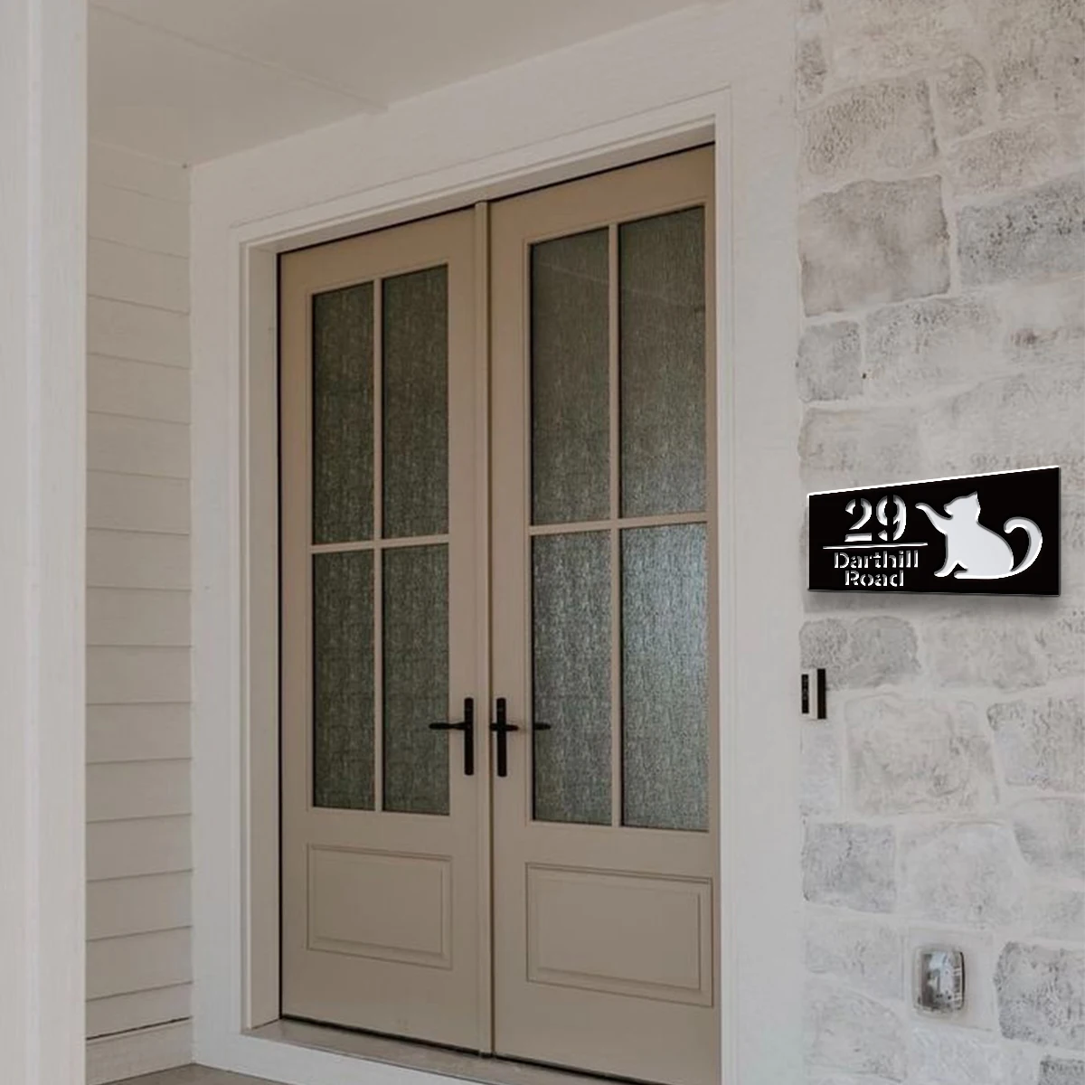 1pc Custom Number&Text Cute Cat Acrylic Double Layer House Number Sign,Address Door Number,Home Apartment Mailbox Decor