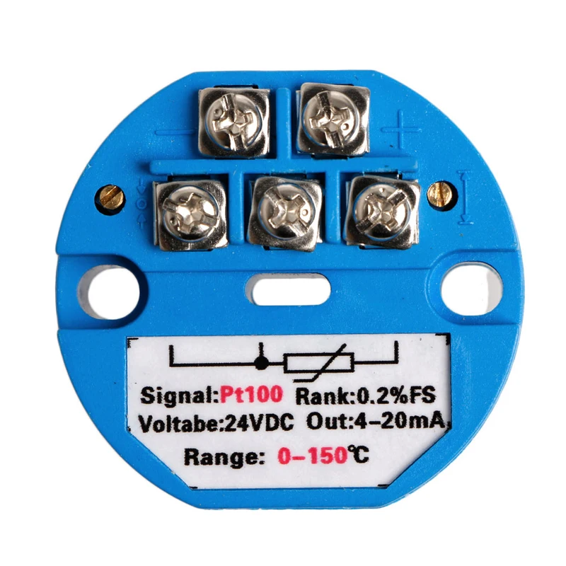 Pt100 Temperature Transmitter Sensors 0-150℃ 4-20mA Output 0.2% Accuracy Module